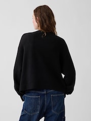 Schwarz - Gap CashSoft Oversized Chunky Strickjacke - Bild 2 von 4