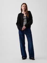 Schwarz - Gap CashSoft Oversized Chunky Strickjacke - Bild 3 von 4