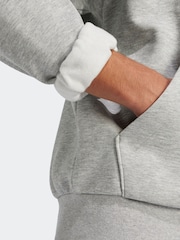 adidas Grey Essentials Linear Fleece Hoodie - Image 5 of 6