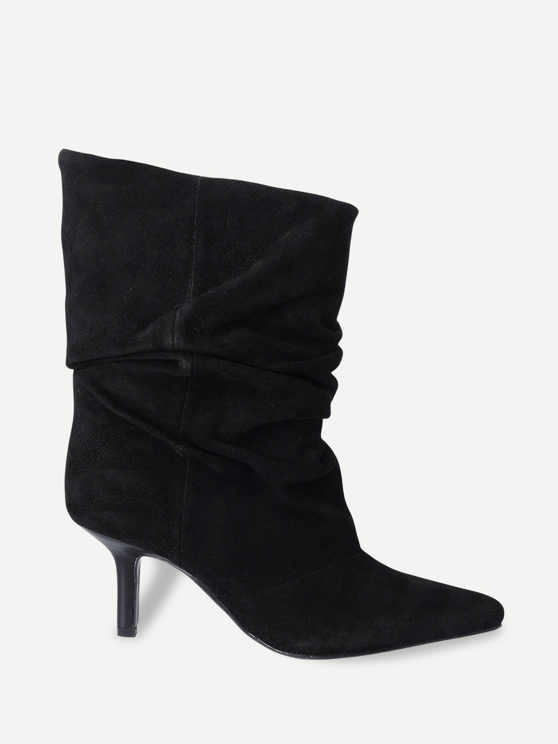 Off The Hook Women's Black Selene Suede Pointed Toe High Heel Ankle Boots - Image 1