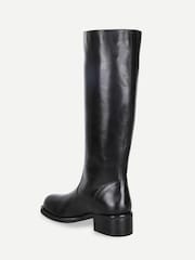 Off The Hook Black Helia Leather Knee High Block Heel Boots - Image 4 of 6
