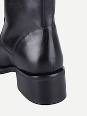 Off The Hook Black Helia Leather Knee High Block Heel Boots - Image 6 of 6