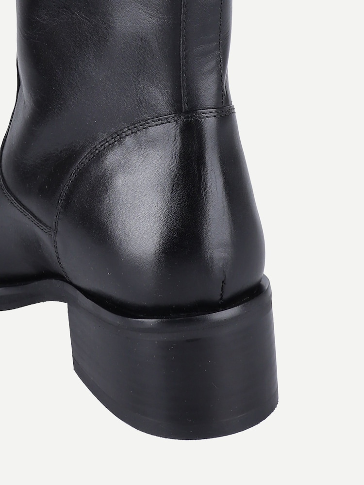 Off The Hook Black Helia Leather Knee High Block Heel Boots - Image 6 of 6 Off The Hook Black Helia Leather Knee High Block Heel Boots - Image 6 of 6