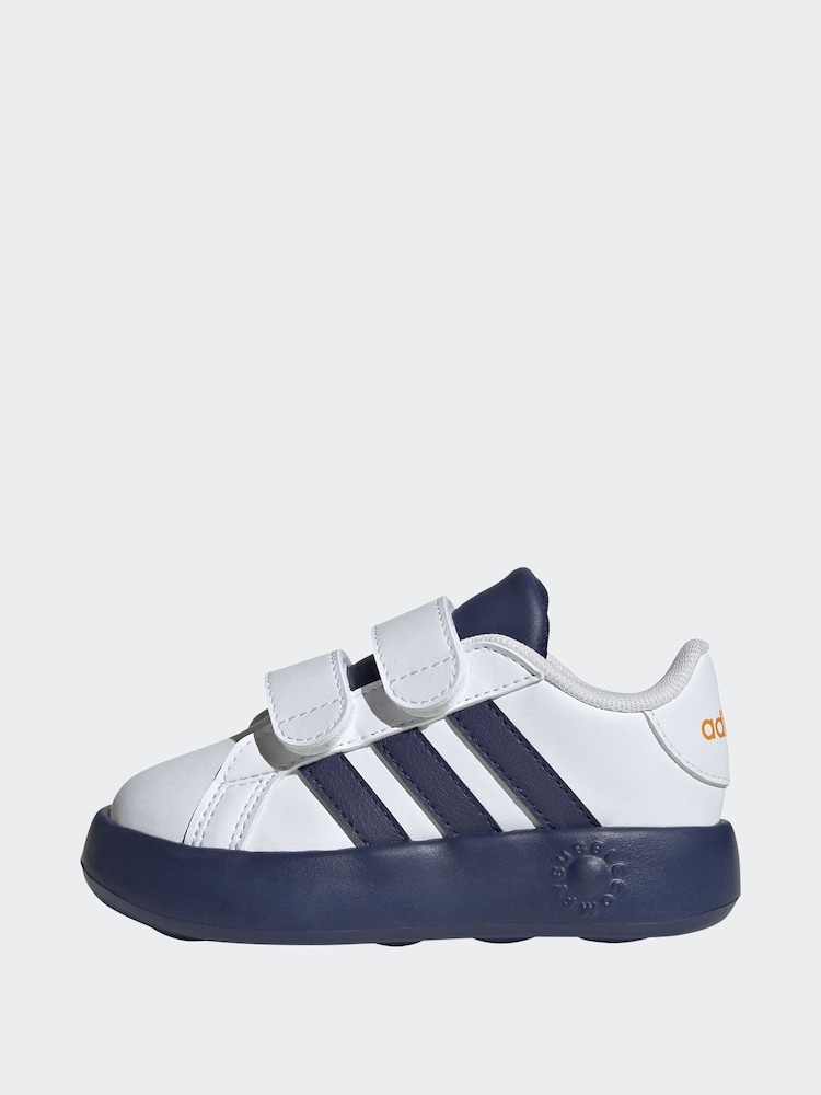 adidas Cream White Kids Grand Court 2.0 Shoes - Image 5 of 10