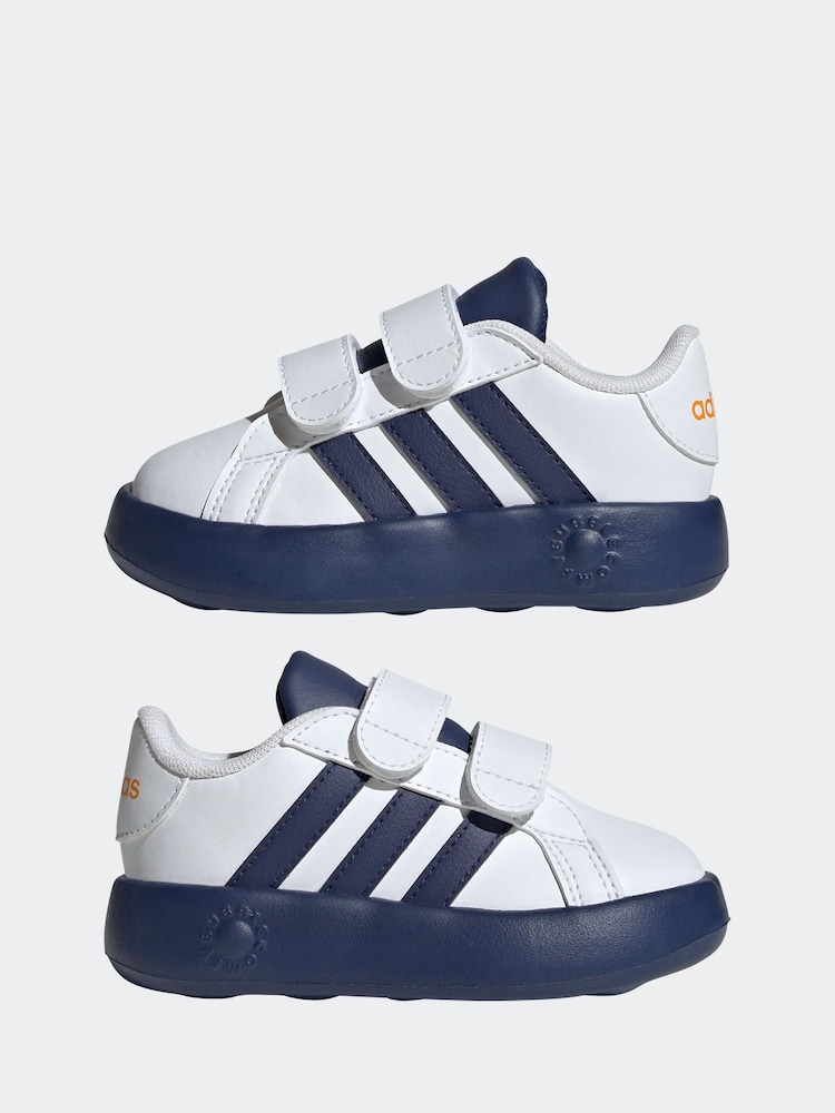 adidas Cream White Kids Grand Court 2.0 Shoes - Image 6 of 10