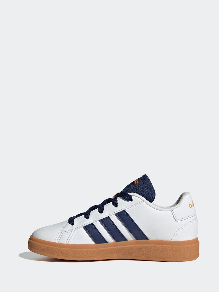 לבן/כחול כהה - Adidas נעליים עם שרוכים, דגם Grand Court - Image 3 of 10