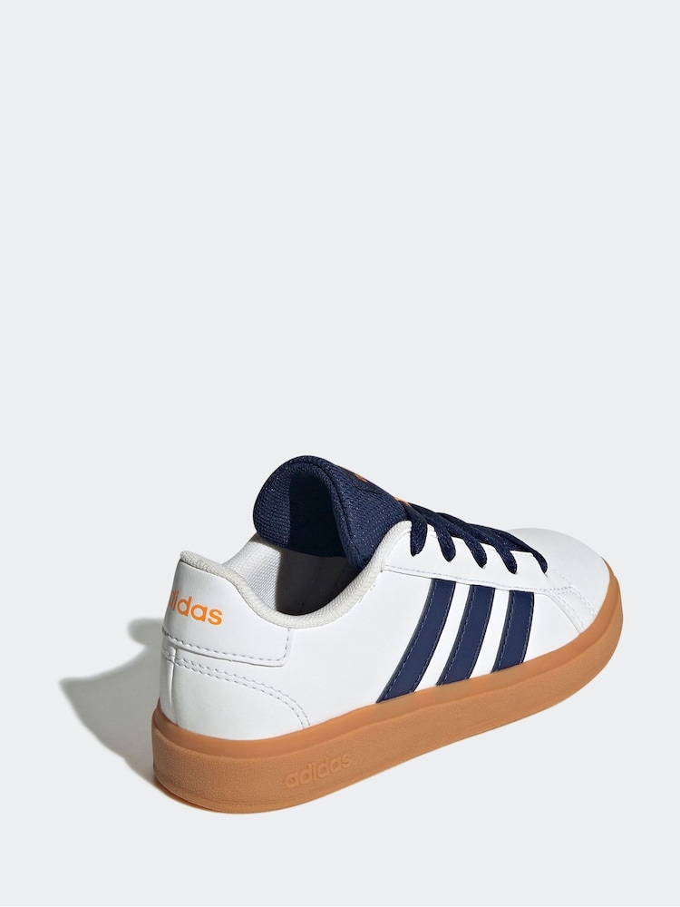 לבן/כחול כהה - Adidas נעליים עם שרוכים, דגם Grand Court - Image 4 of 10