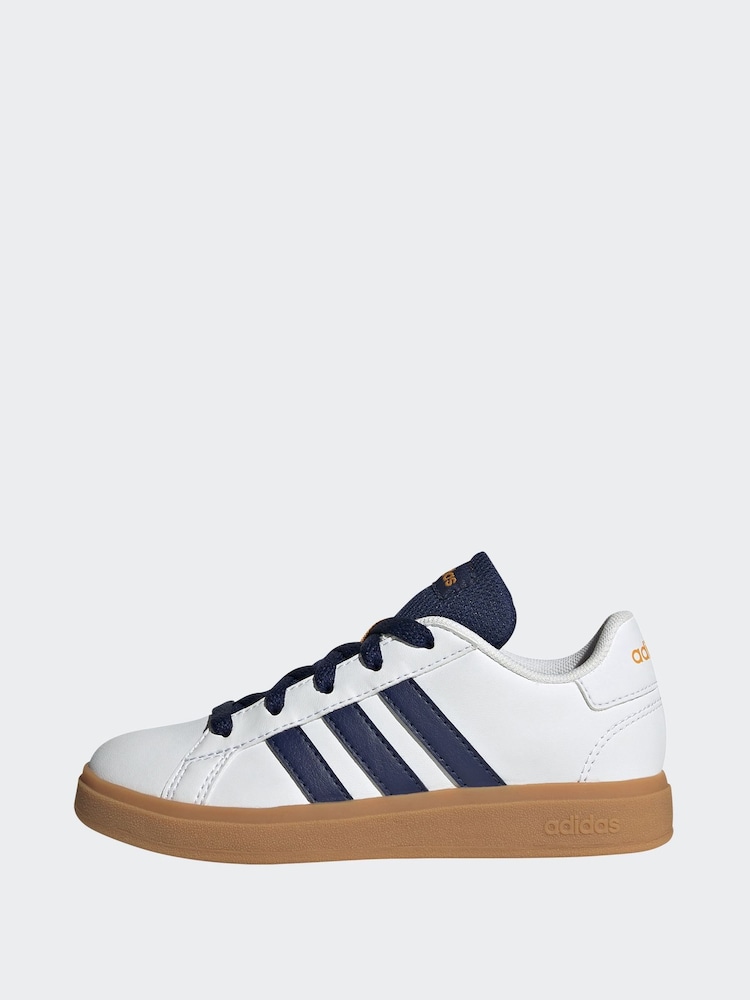 לבן/כחול כהה - Adidas נעליים עם שרוכים, דגם Grand Court - Image 5 of 10