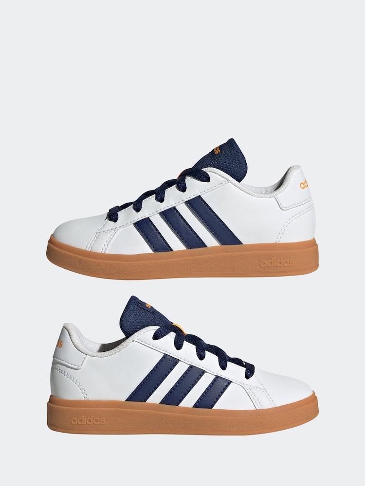 לבן/כחול כהה - Adidas נעליים עם שרוכים, דגם Grand Court - Image 6 of 10
