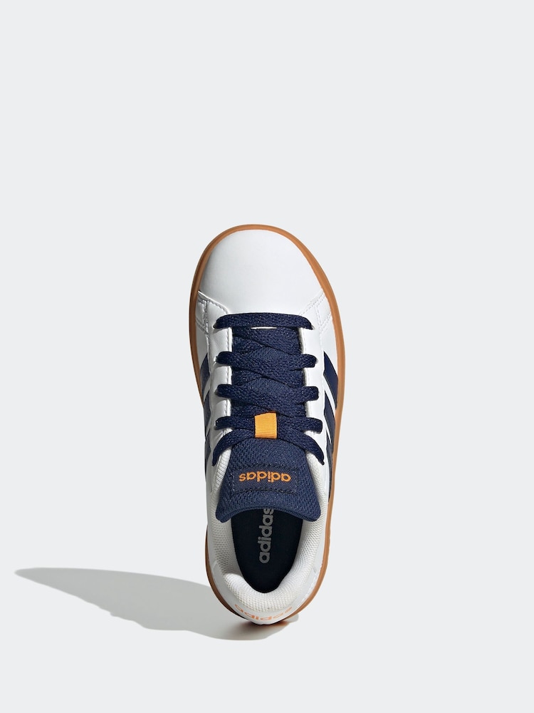 לבן/כחול כהה - Adidas נעליים עם שרוכים, דגם Grand Court - Image 7 of 10