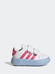 adidas White/Pink Kids Grand Court 2.0 Shoes - Image 1 of 10