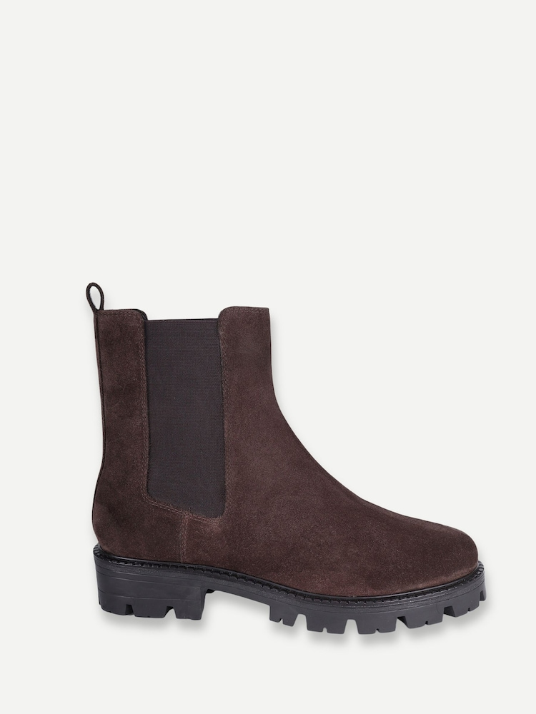 Off The Hook Brown Nova Suede Chunky Sole Chelsea Boots - Image 1 of 6