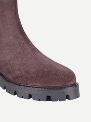Off The Hook Brown Nova Suede Chunky Sole Chelsea Boots - Image 5 of 6