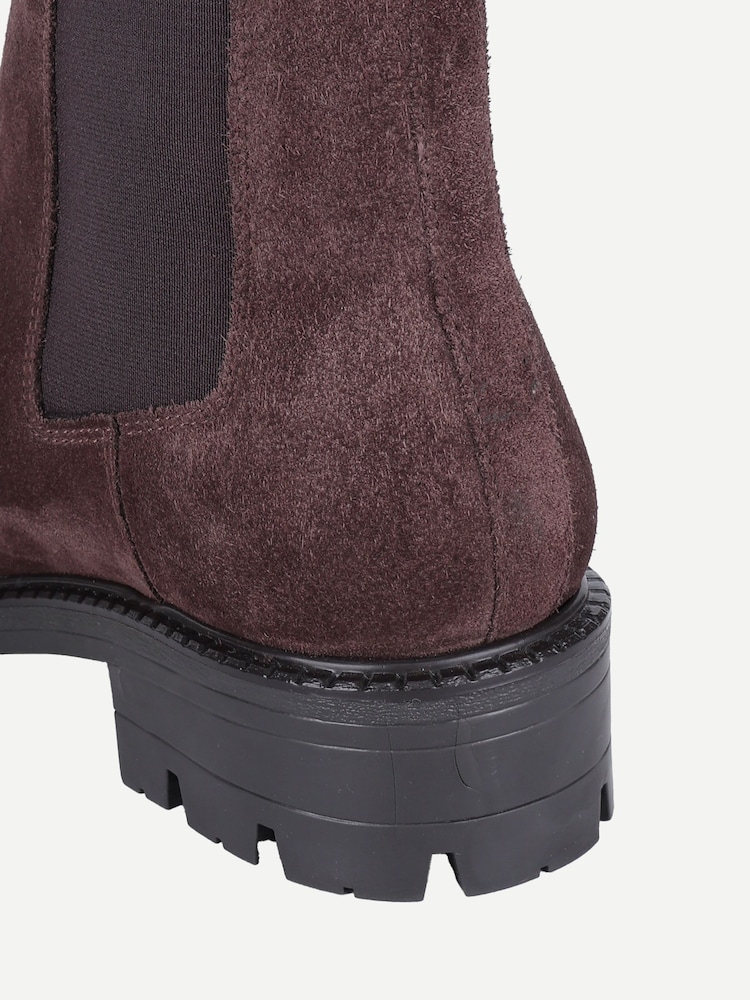 Off The Hook Brown Nova Suede Chunky Sole Chelsea Boots - Image 6 of 6