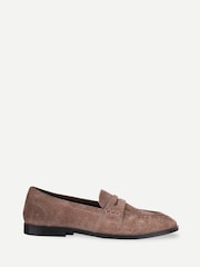 Brun - Off The Hook Sienna Loafers i äkta läder med ruched detalj - Bild 1 av 6