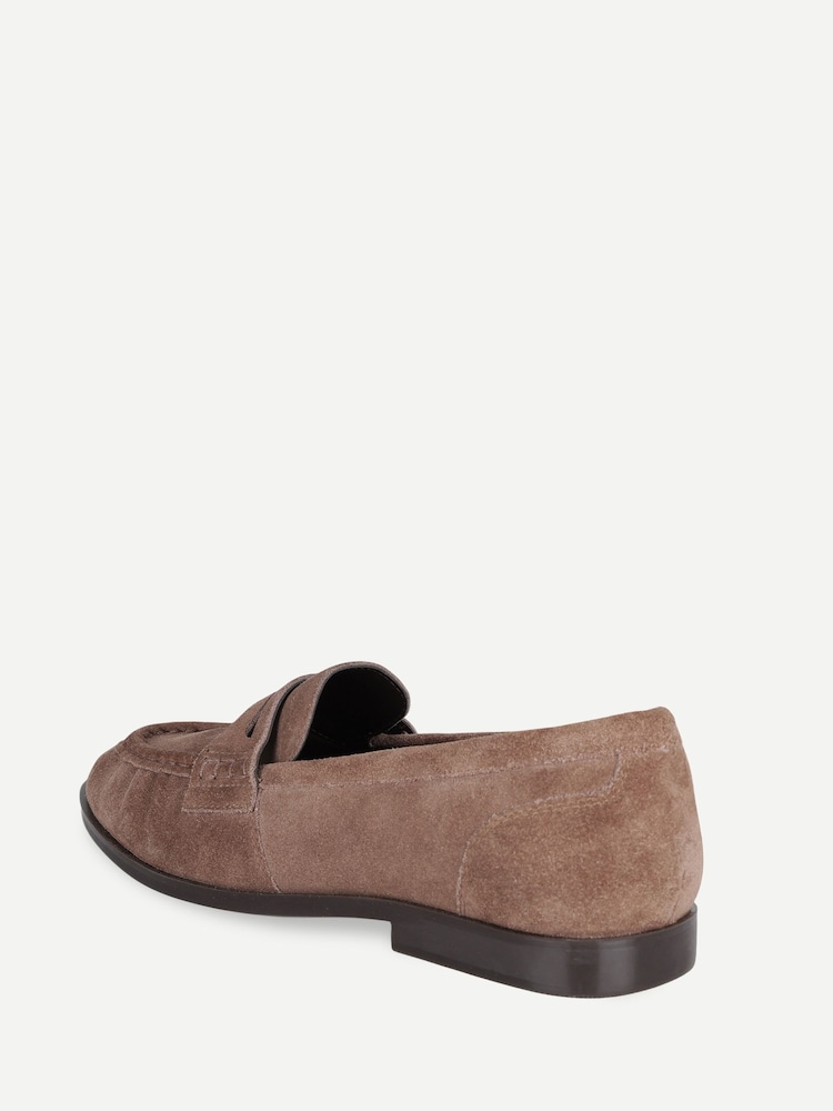 Brun - Off The Hook Sienna Loafers i äkta läder med ruched detalj - Bild 2 av 6