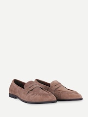 Brun - Off The Hook Sienna Loafers i äkta läder med ruched detalj - Bild 3 av 6