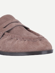 Brun - Off The Hook Sienna Loafers i äkta läder med ruched detalj - Bild 5 av 6