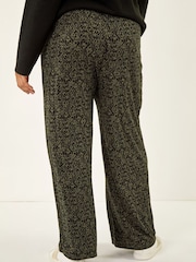 Roman Green Curve Paisley Wide Leg Culottes - Image 3 of 5
