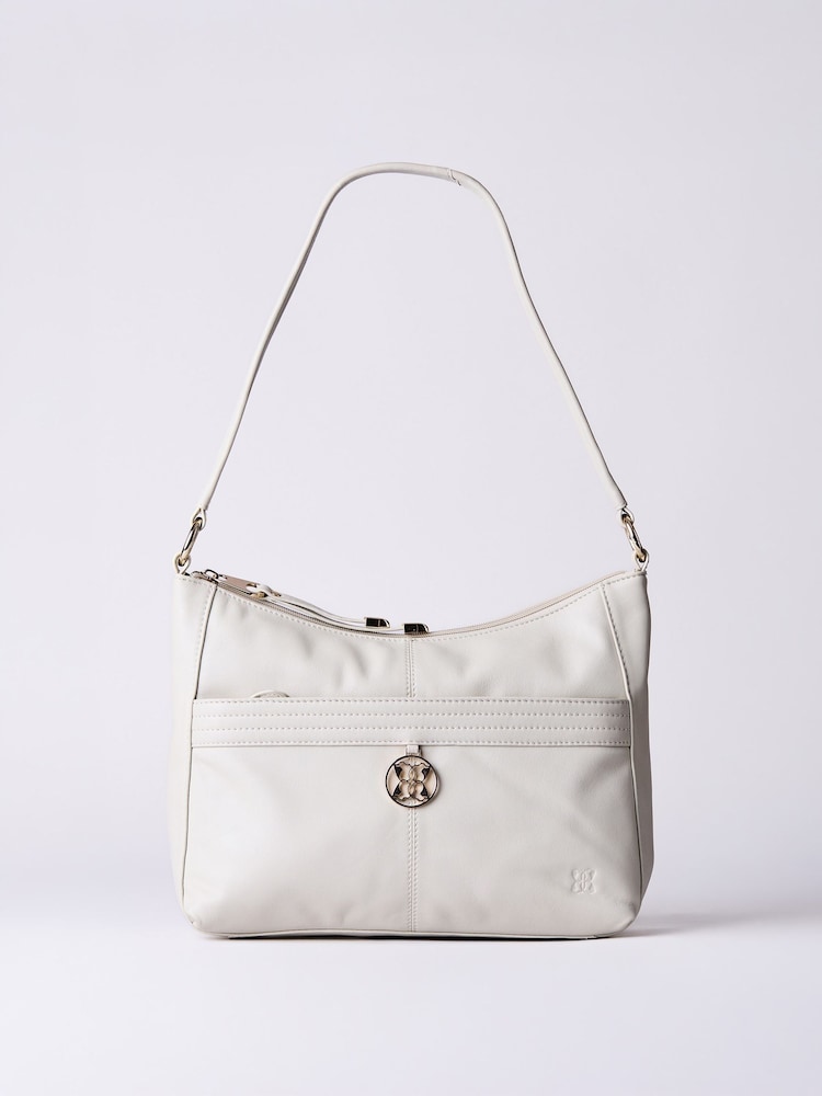 Lakeland Leather White Cartmel Shoulder Bag - Image 1 of 5 Lakeland Leather White Cartmel Shoulder Bag - Image 1 of 5