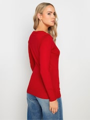 Long Tall Sally Red V-Neck Long Sleeve Jumper - Image 3 of 5
