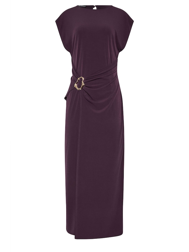 Rot - Long Tall Sally – Midaxi-Kleid mit Drapierung und Schnallen-Detail - Bild 5 von 5