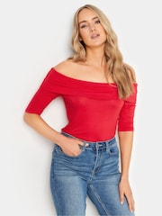 Long Tall Sally Red Bardot Top - Image 1 of 5