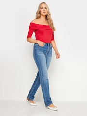Long Tall Sally Red Bardot Top - Image 2 of 5