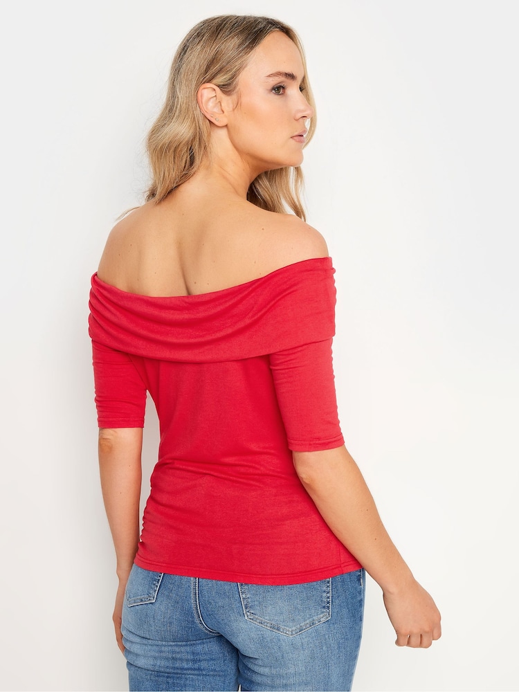 Long Tall Sally Red Bardot Top - Image 3 of 5