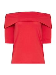 Long Tall Sally Red Bardot Top - Image 5 of 5