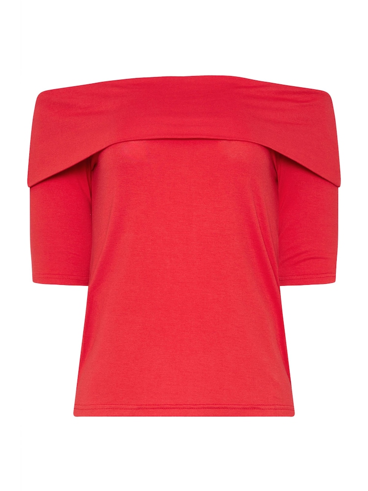 Long Tall Sally Red Bardot Top - Image 5 of 5