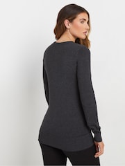 Long Tall Sally Grey Crew Neck Cardigan - Image 3 of 5