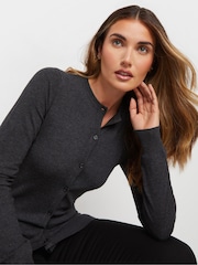 Long Tall Sally Grey Crew Neck Cardigan - Image 4 of 5