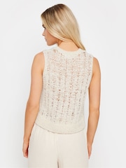 PixieGirl Petite Cream Tape Yarn Vest Top - Image 4 of 6