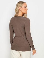 Long Tall Sally Brown Crew Neck Cardigan - Image 3 of 5