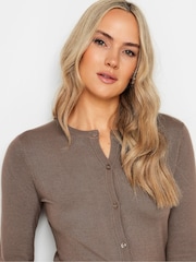 Long Tall Sally Brown Crew Neck Cardigan - Image 4 of 5