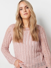 Long Tall Sally Pink Blush Tape Yarn Jumper - Image 1 of 5