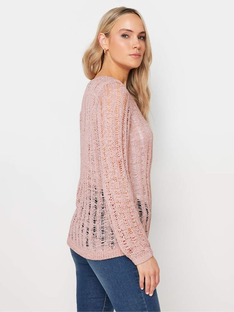 Long Tall Sally Pink Blush Tape Yarn Jumper - Image 3 of 5