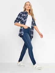 Long Tall Sally Blue Check 100% Cotton Shirt - Image 3 of 6