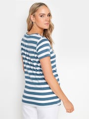 Azul - Long Tall Sally 100% Cotton Charcoal Striped Top - Imagen 3 de 5