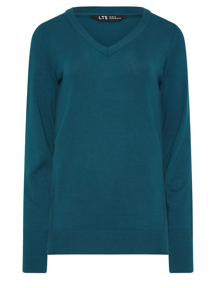 Long Tall Sally Blue V-Neck Long Sleeve Jumper - Image 5 of 5