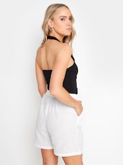 Long Tall Sally White 100% Cotton Slub Shorts - Image 3 of 6