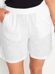 Long Tall Sally White 100% Cotton Slub Shorts - Image 4 of 6