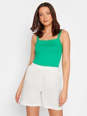 Long Tall Sally White 100% Cotton Slub Shorts - Image 5 of 6