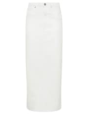 Long Tall Sally White Midaxi Denim 100% Cotton Skirt - Image 5 of 5