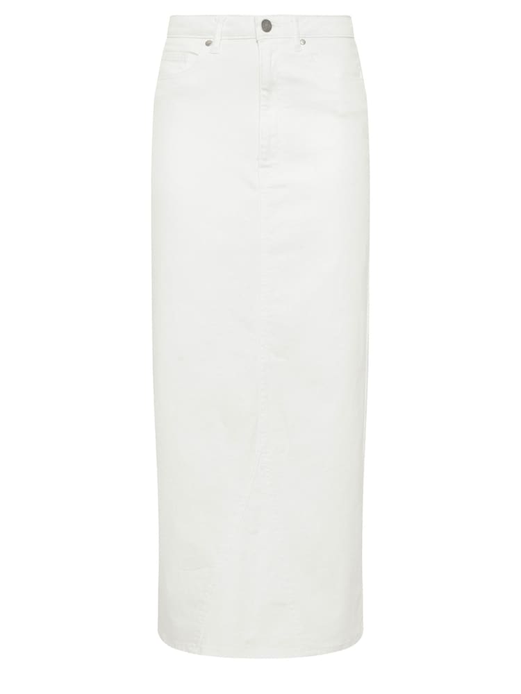 Long Tall Sally White Midaxi Denim 100% Cotton Skirt - Image 5 of 5