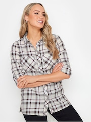 Long Tall Sally White Check 100% Cotton Shirt - Image 1 of 6