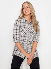Long Tall Sally White Check 100% Cotton Shirt - Image 2 of 6