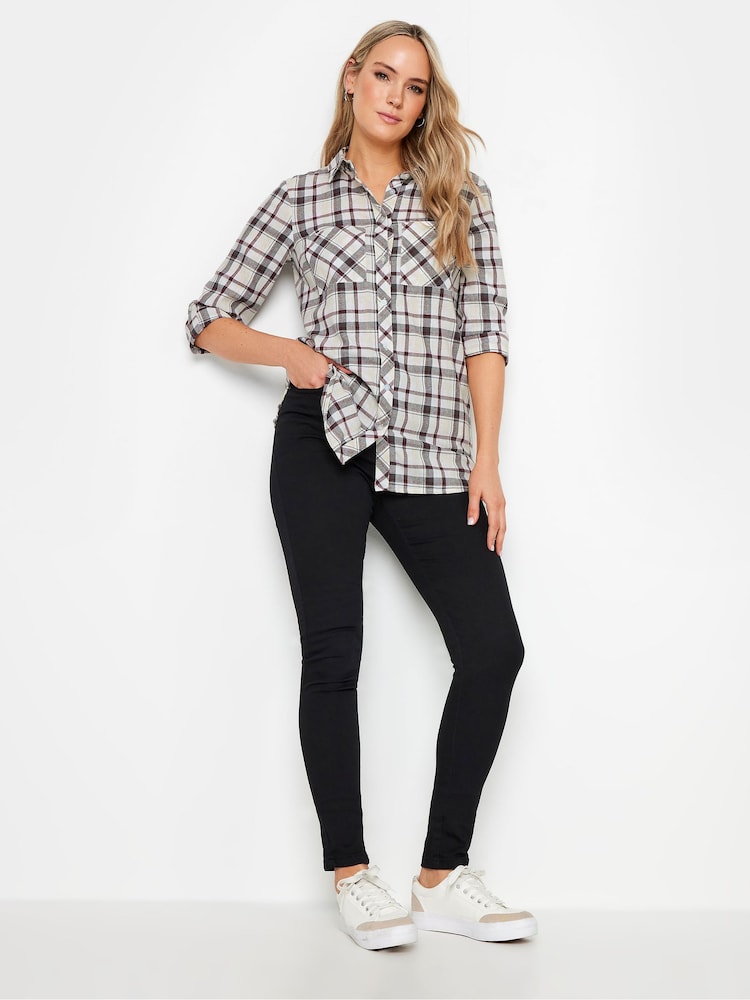Long Tall Sally White Check 100% Cotton Shirt - Image 3 of 6