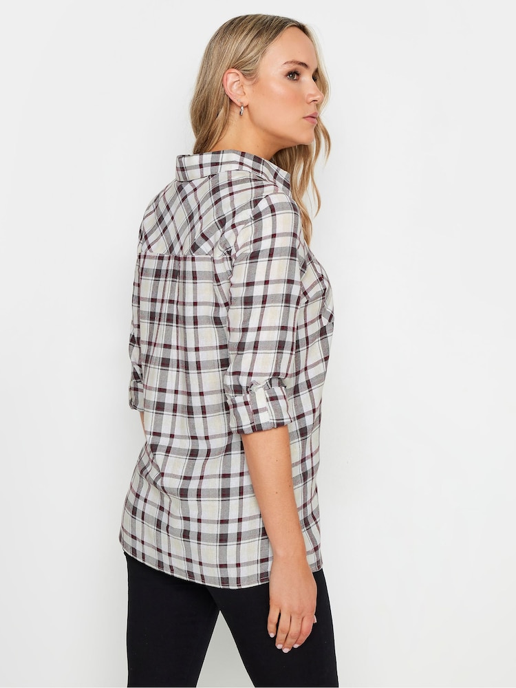 Long Tall Sally White Check 100% Cotton Shirt - Image 4 of 6